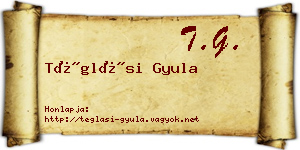 Téglási Gyula névjegykártya